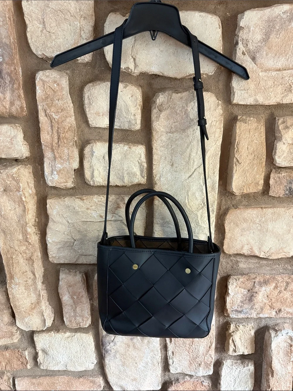 Nisolo handwoven carry-all satchel black